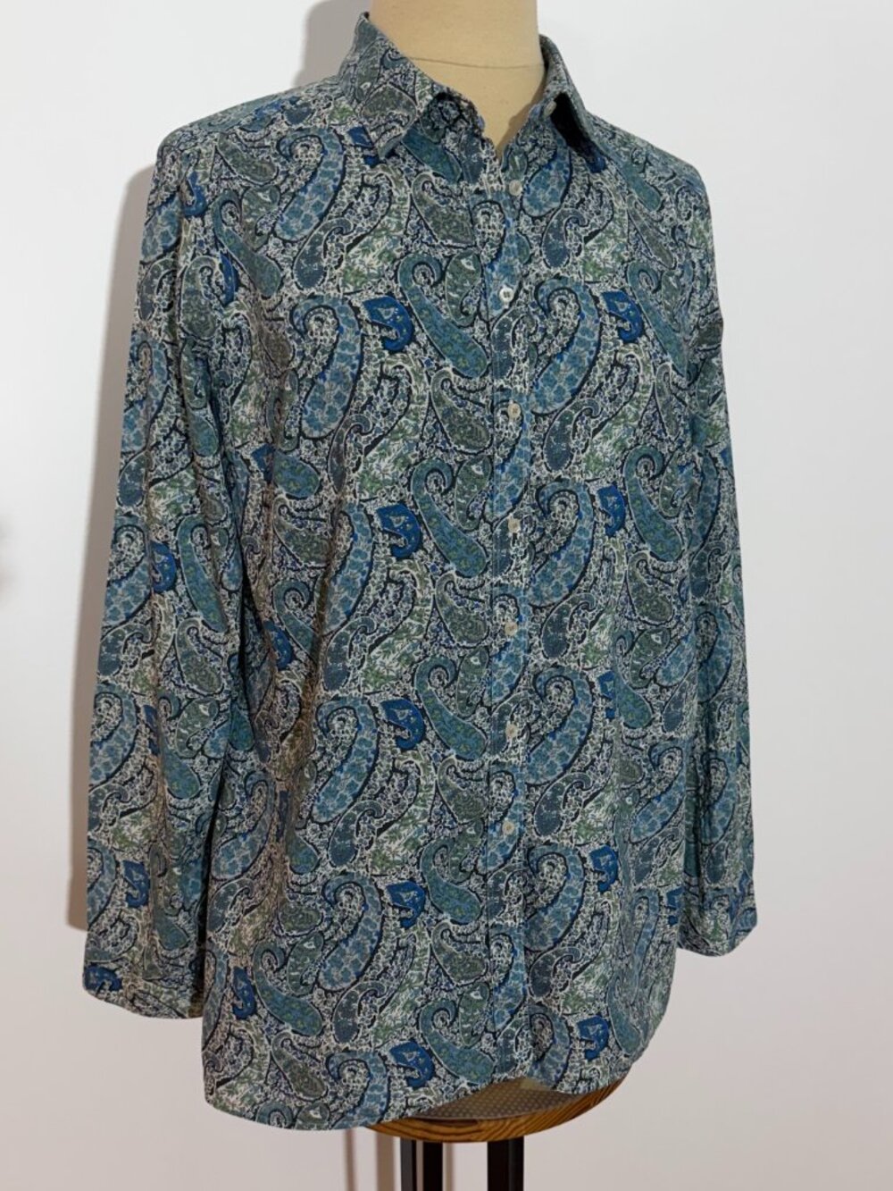 Simons Liberty Fabric Paisley Print Long Sleeve Button Shirt